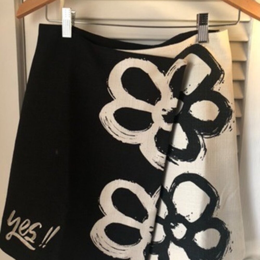 Desigual Mini-skirt - Size 8 - black and white mini-skirt